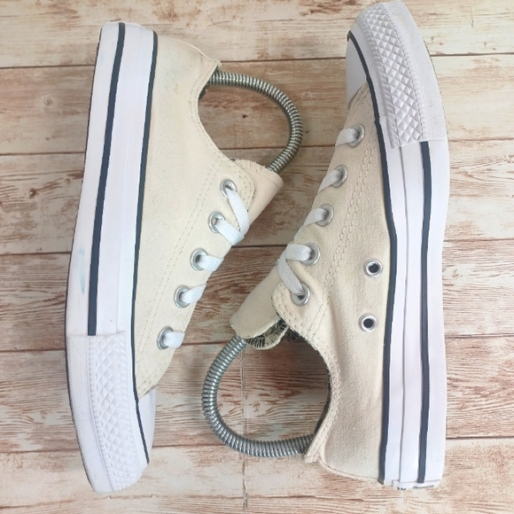 Converse All Stars Low Top Cream Black Animal Print Double Tongue Women's Size 6 - Picture 6 of 15